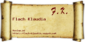 Flach Klaudia névjegykártya